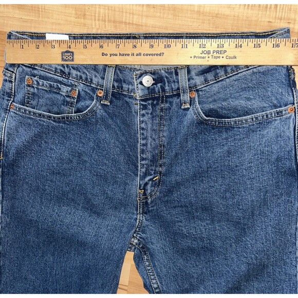 Levis 514 Jeans Mens 34x32 Blue Straight Fit Denim Medium Wash Casual - Picture 6 of 11